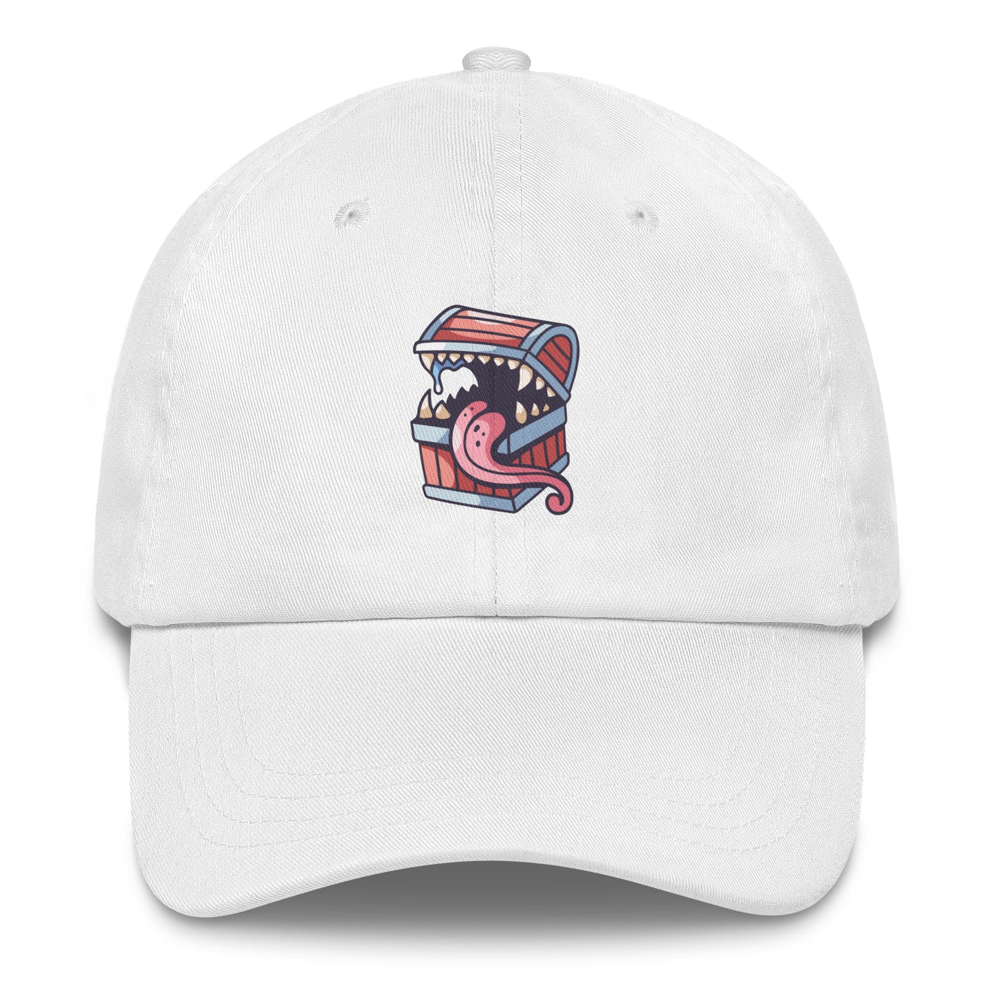 Treasure chest - Monster Chest Design - Cap - Baseball Cap - White - Front