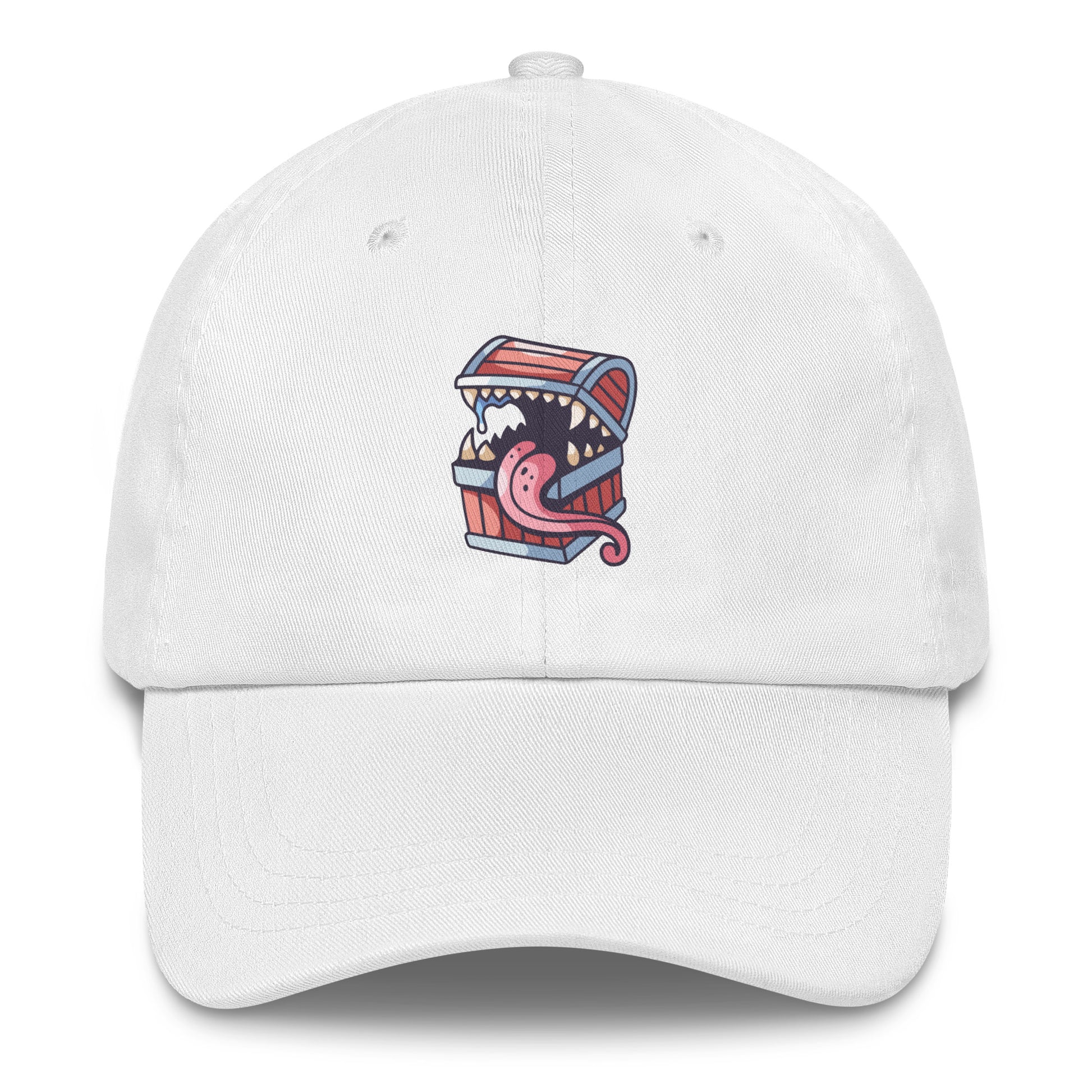 Treasure chest - Monster Chest Design - Cap - Baseball Cap - White - Front