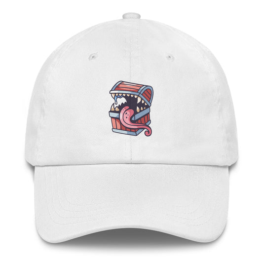 Treasure chest - Monster Chest Design - Cap - Baseball Cap - White - Front
