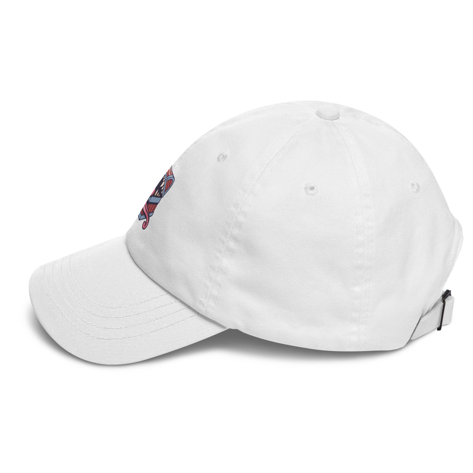 Treasure chest - Monster Chest Design - Cap - Baseball Cap - White - Left side