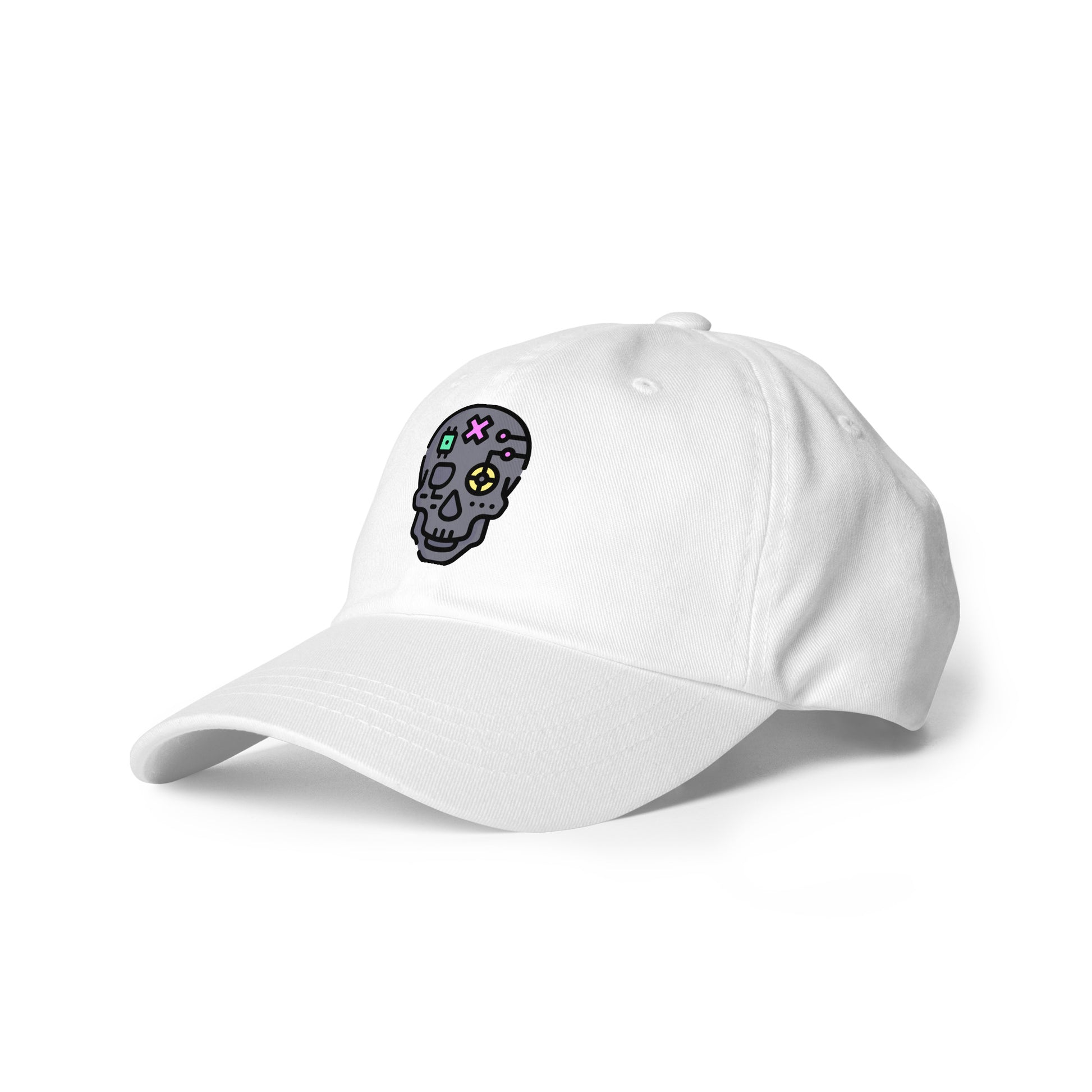 Cartoon Skull - Future Shock Style - Cap - Baseball Cap - White - Front left