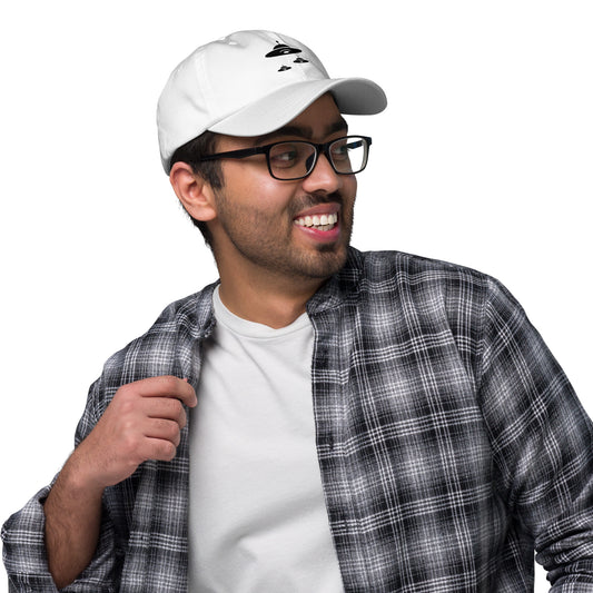 Flying Saucer - Retro UFO Formation - Cap - Baseball Cap - White - Right side
