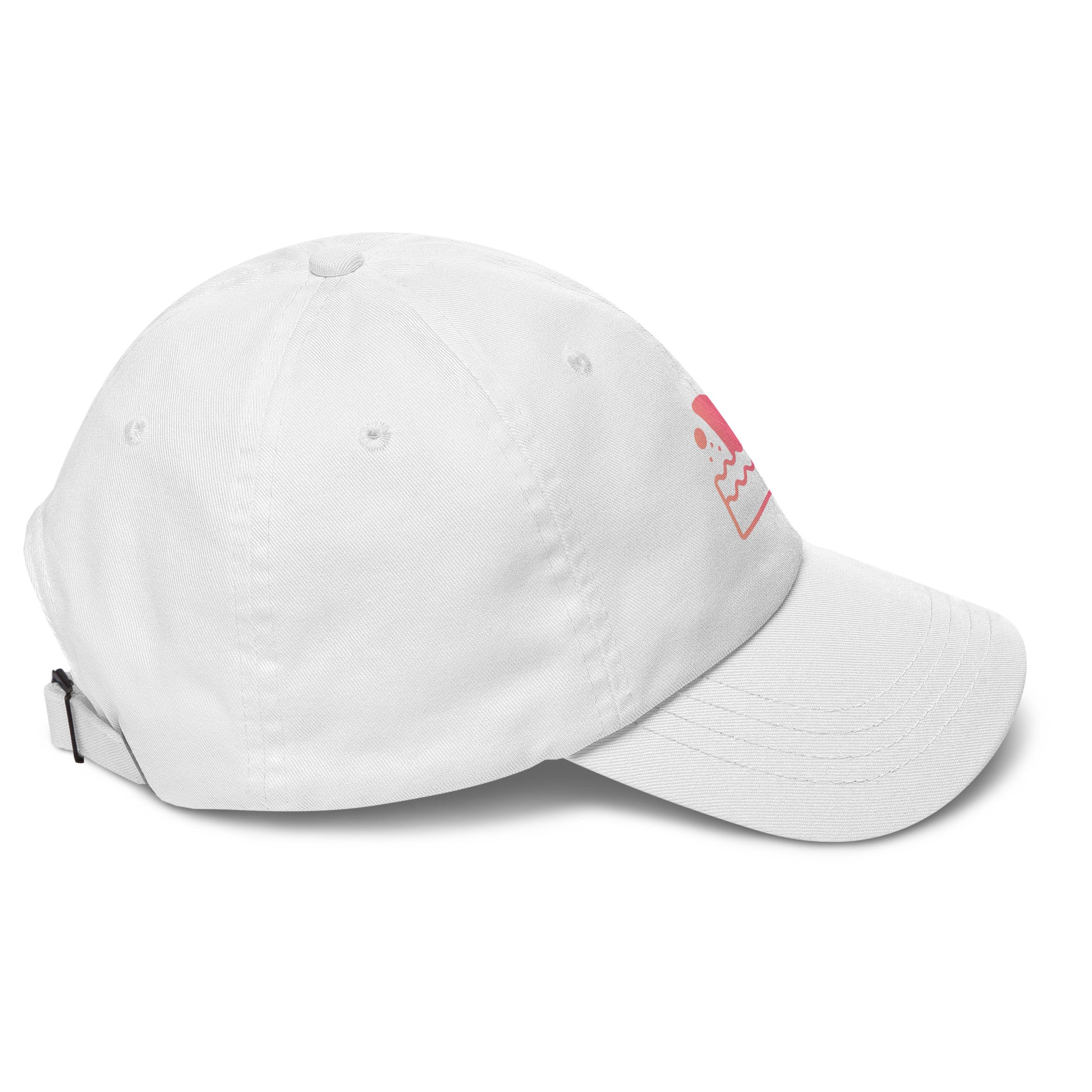Shark Fin - Pink Hue Minimalist - Cap - Baseball Cap - White - Right side