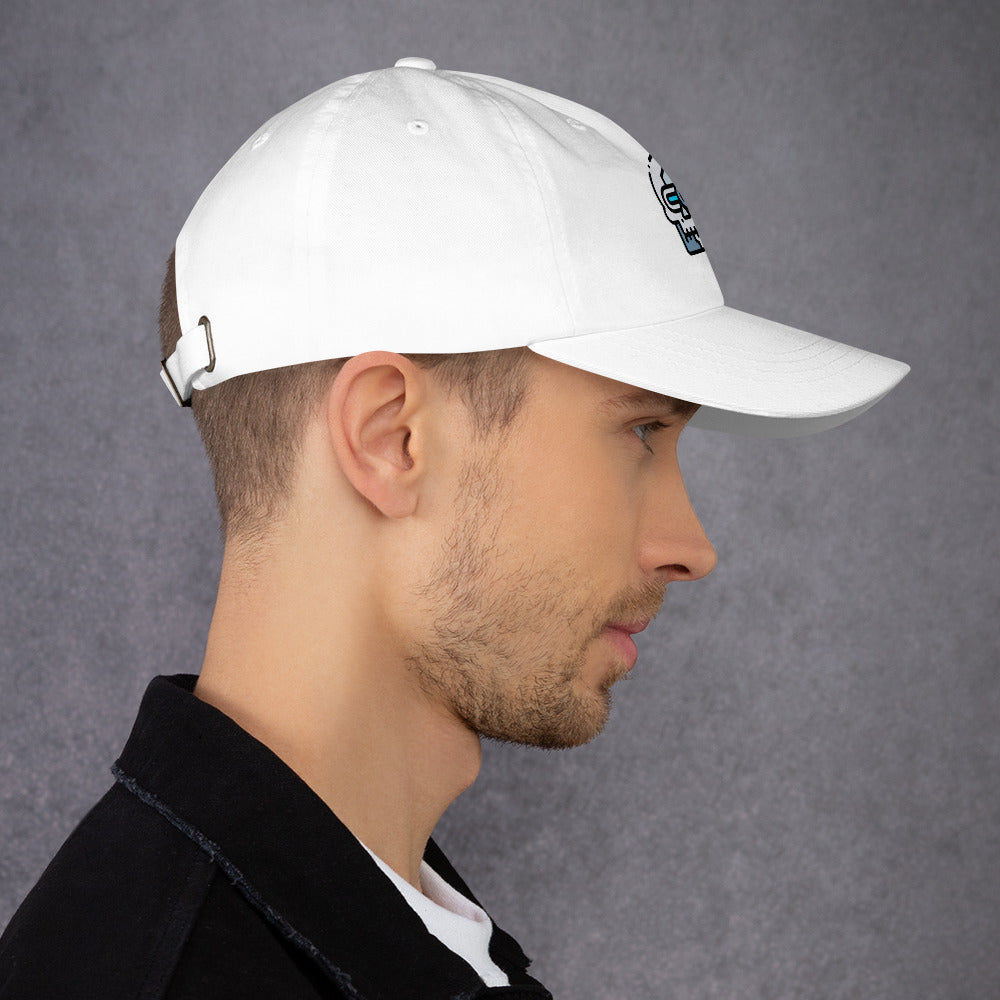 Cyber Robot - Minimalist Cyber Design - Cap - Baseball Cap - White - Right side