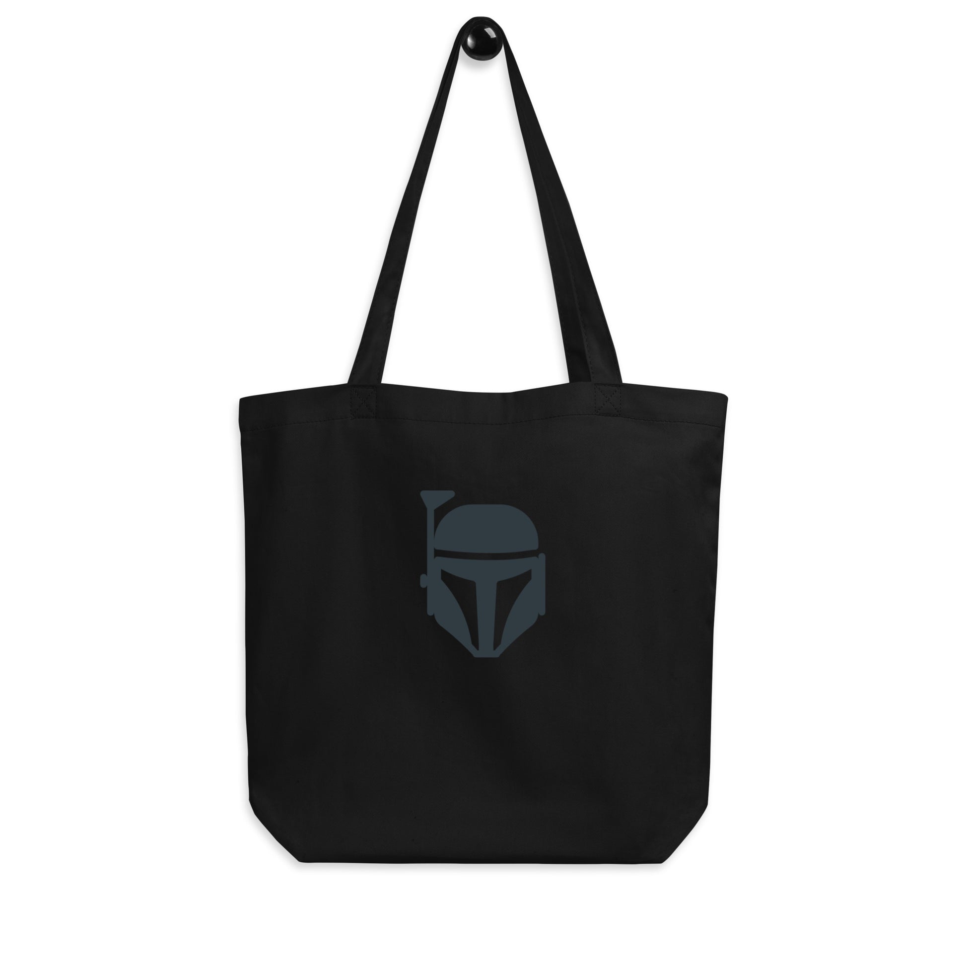 Bounty Hunter - Minimalist Mandalorian Icon - Eco Tote Bag - Everyday Bag/Shopping Bag - Black - Front