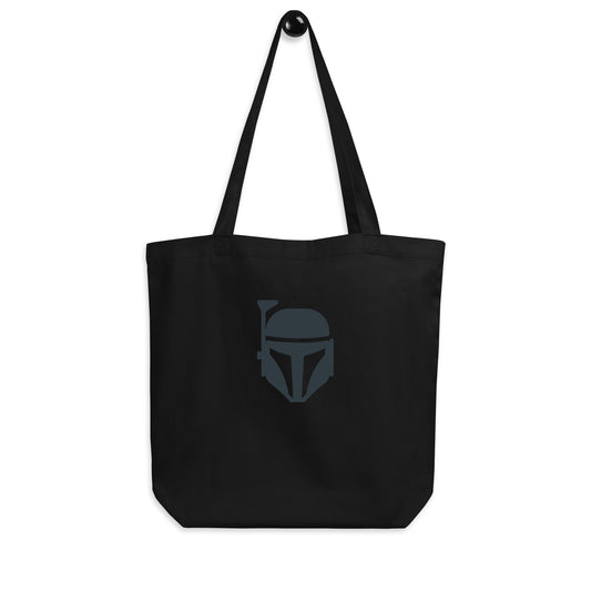 Bounty Hunter - Minimalist Mandalorian Icon - Eco Tote Bag - Everyday Bag/Shopping Bag - Black - Front