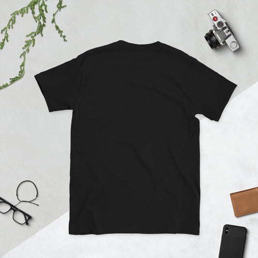 Stay Strange, Earthling – Retro Sci-Fi - Short-Sleeve Unisex T-Shirt - Graphic Tee - Black - Back