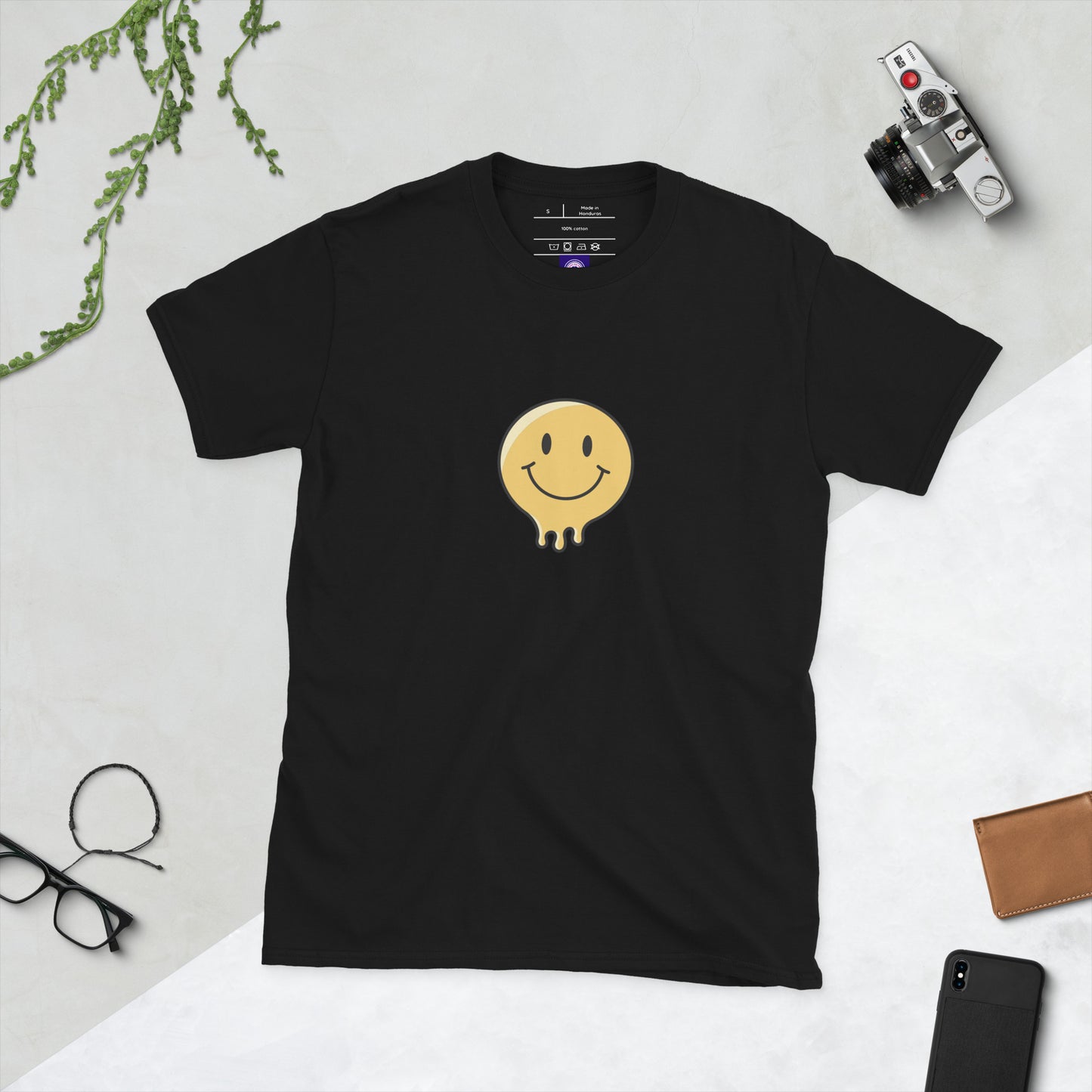 Smiley - Meltdown Edition - Short-Sleeve Unisex T-Shirt - Graphic Tee - Black - Front
