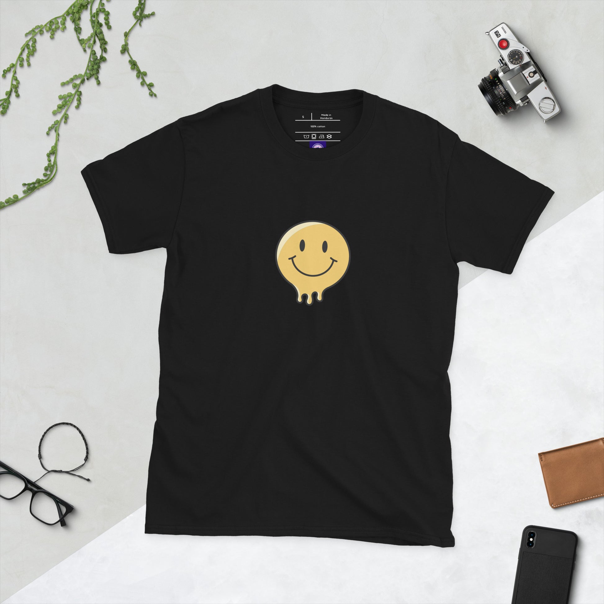 Smiley - Meltdown Edition - Short-Sleeve Unisex T-Shirt - Graphic Tee - Black - Front