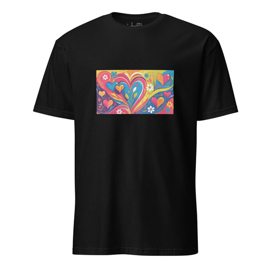 Abstract - Love In Bloom - Short-Sleeve Unisex T-Shirt - Graphic Tee - Black - Front