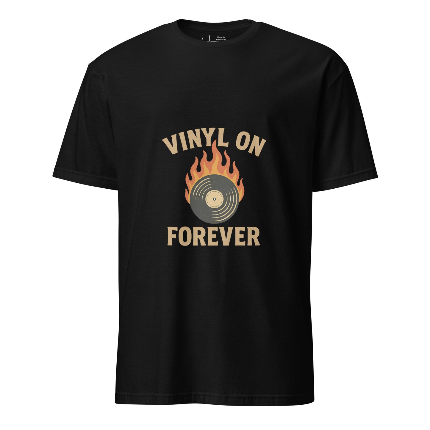 Vinyl On Forever - Timeless Sound - Short-Sleeve Unisex T-Shirt - Graphic Tee - Black - Front