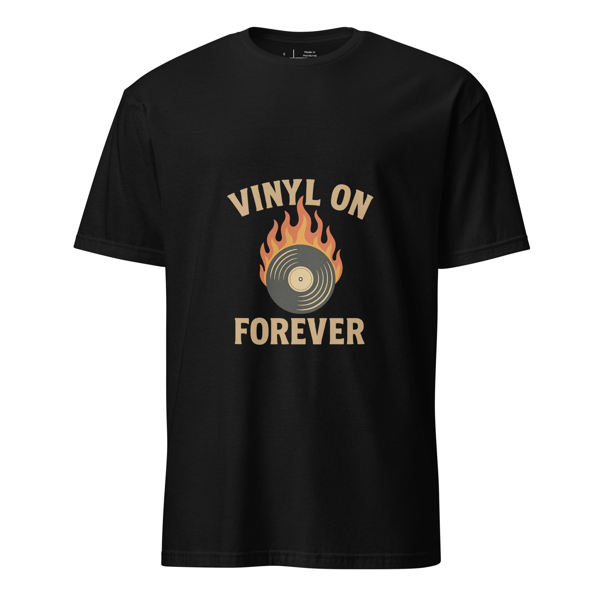 Vinyl On Forever - Timeless Sound - Short-Sleeve Unisex T-Shirt - Graphic Tee - Black - Front