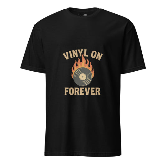 Vinyl On Forever - Timeless Sound - Short-Sleeve Unisex T-Shirt - Graphic Tee - Black - Front