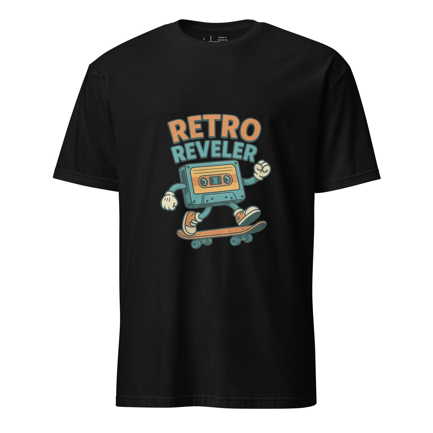 Retro Reveler - Nostalgic Nod - Short-Sleeve Unisex T-Shirt - Graphic Tee - Black - Front