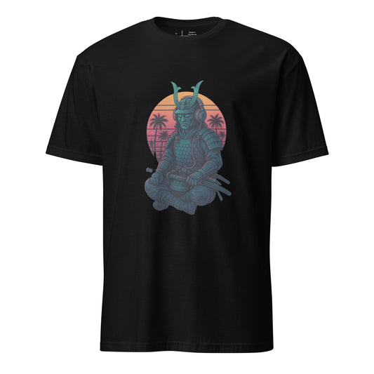 Headphone Samurai - Balance Meets Beats - Short-Sleeve Unisex T-Shirt - Graphic Tee - Black - Front