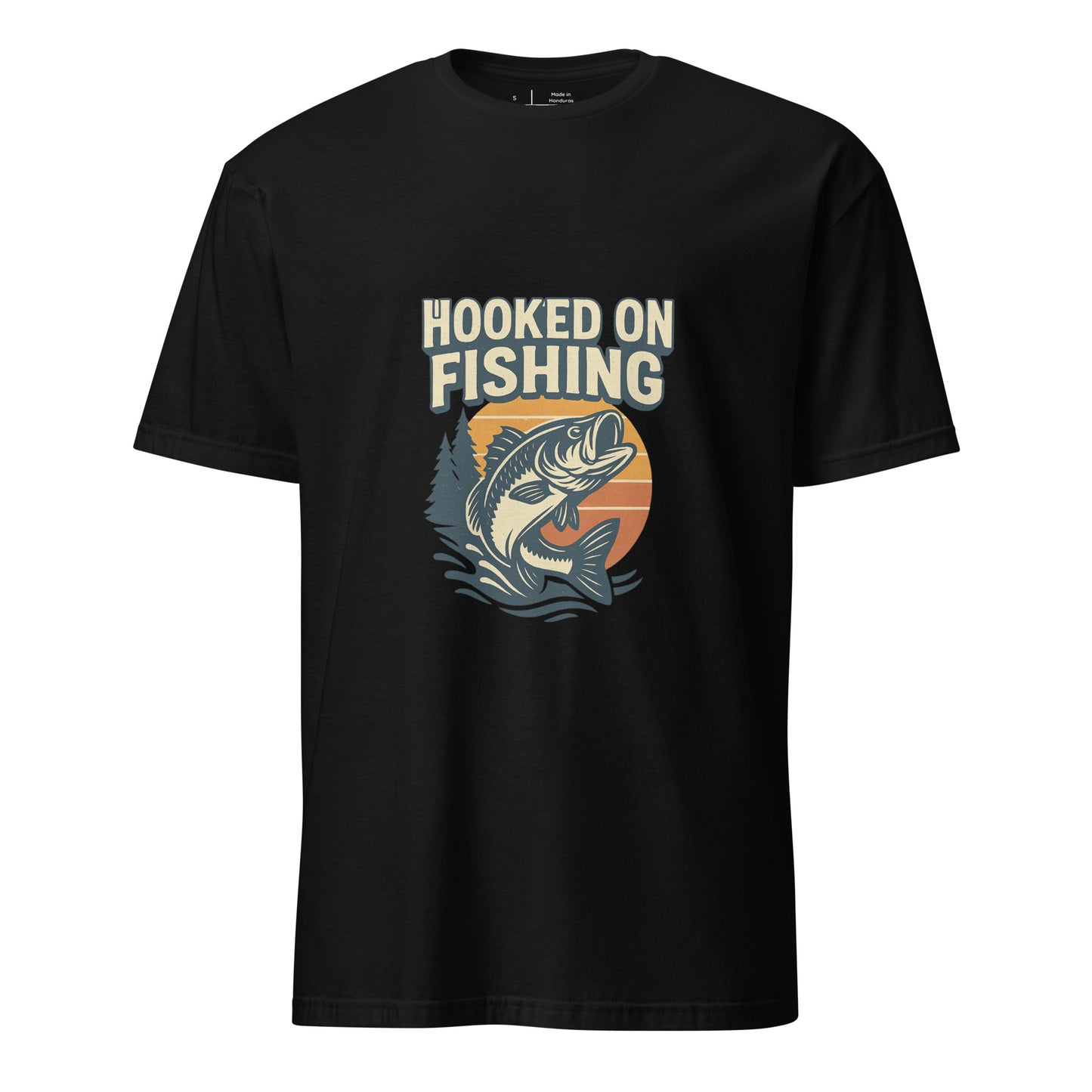 Hooked On Fishing - Hobbyist - Short-Sleeve Unisex T-Shirt - Graphic Tee - Black - Front