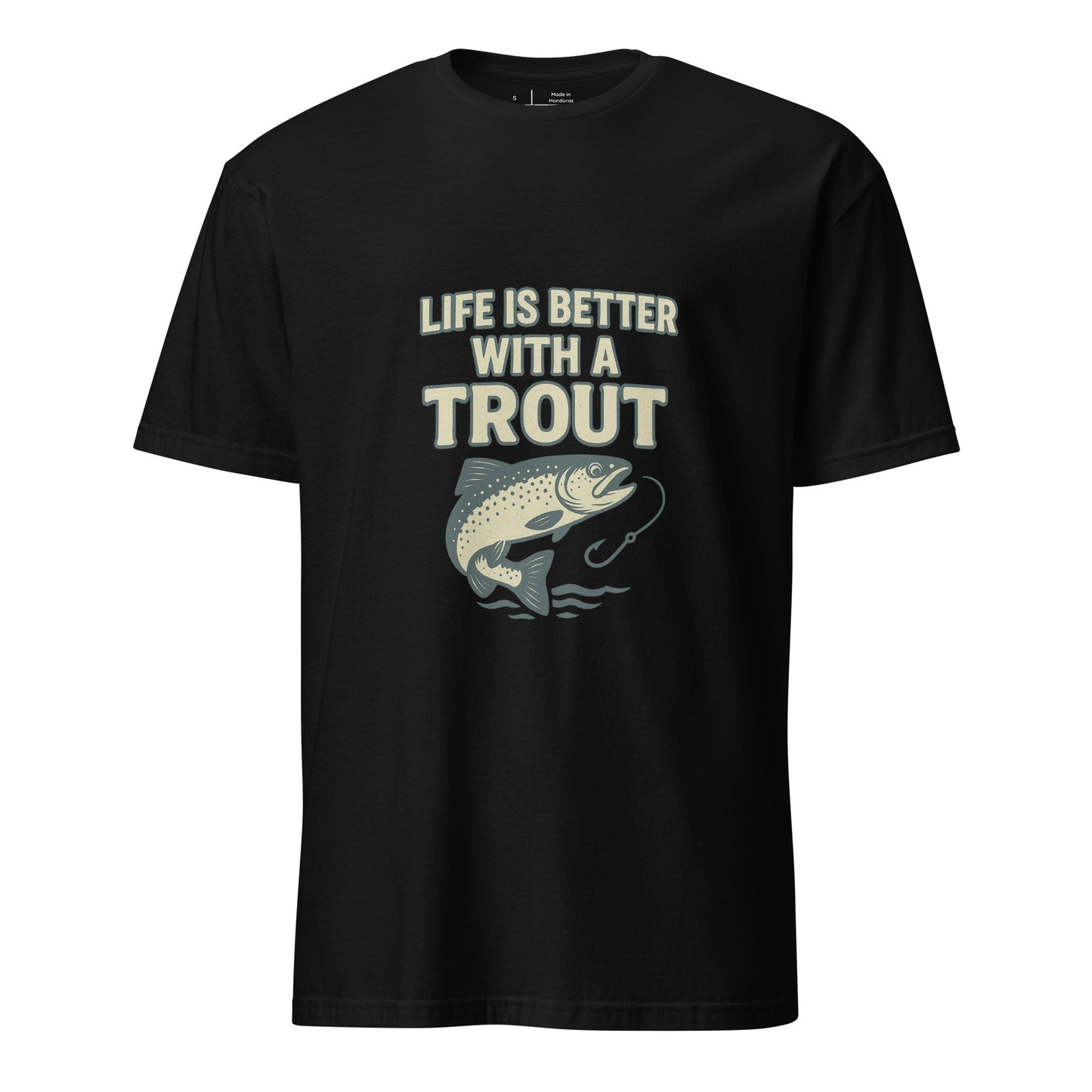 Life Is Better - Fishing Lover's - Short-Sleeve Unisex T-Shirt - Graphic Tee - Black - Front