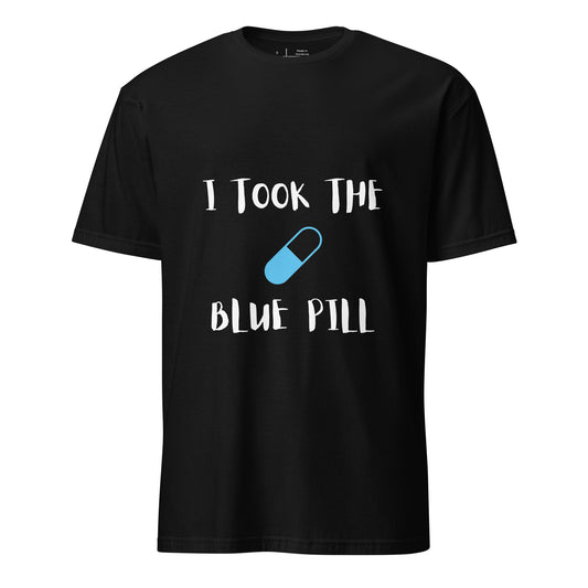 The Blue Pill - Sci-Fi Tribute - Short-Sleeve Unisex T-Shirt - Graphic Tee - Black - Front