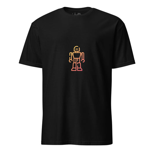 Golden Outline Sentinel - Sci-Fi/Urban - Short-Sleeve Unisex T-Shirt - Graphic Tee - Black - Front