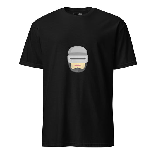 R Cop - Retro Future Justice - Short-Sleeve Unisex T-Shirt - Graphic Tee - Black - Front