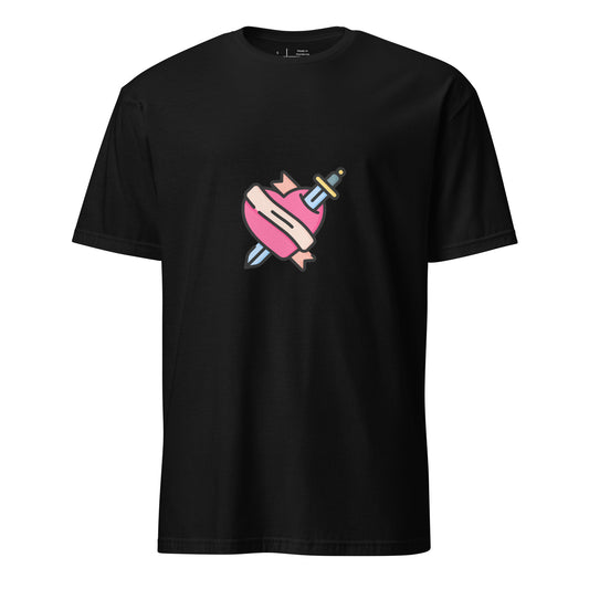 Heart & Dagger - Tattoo-Inspired Art - Short-Sleeve Unisex T-Shirt - Graphic Tee - Black - Front