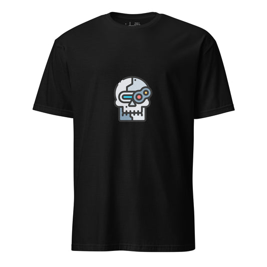 Cyber Robot - Futuristic Cyber Head - Short-Sleeve Unisex T-Shirt - Graphic Tee - Black - Front