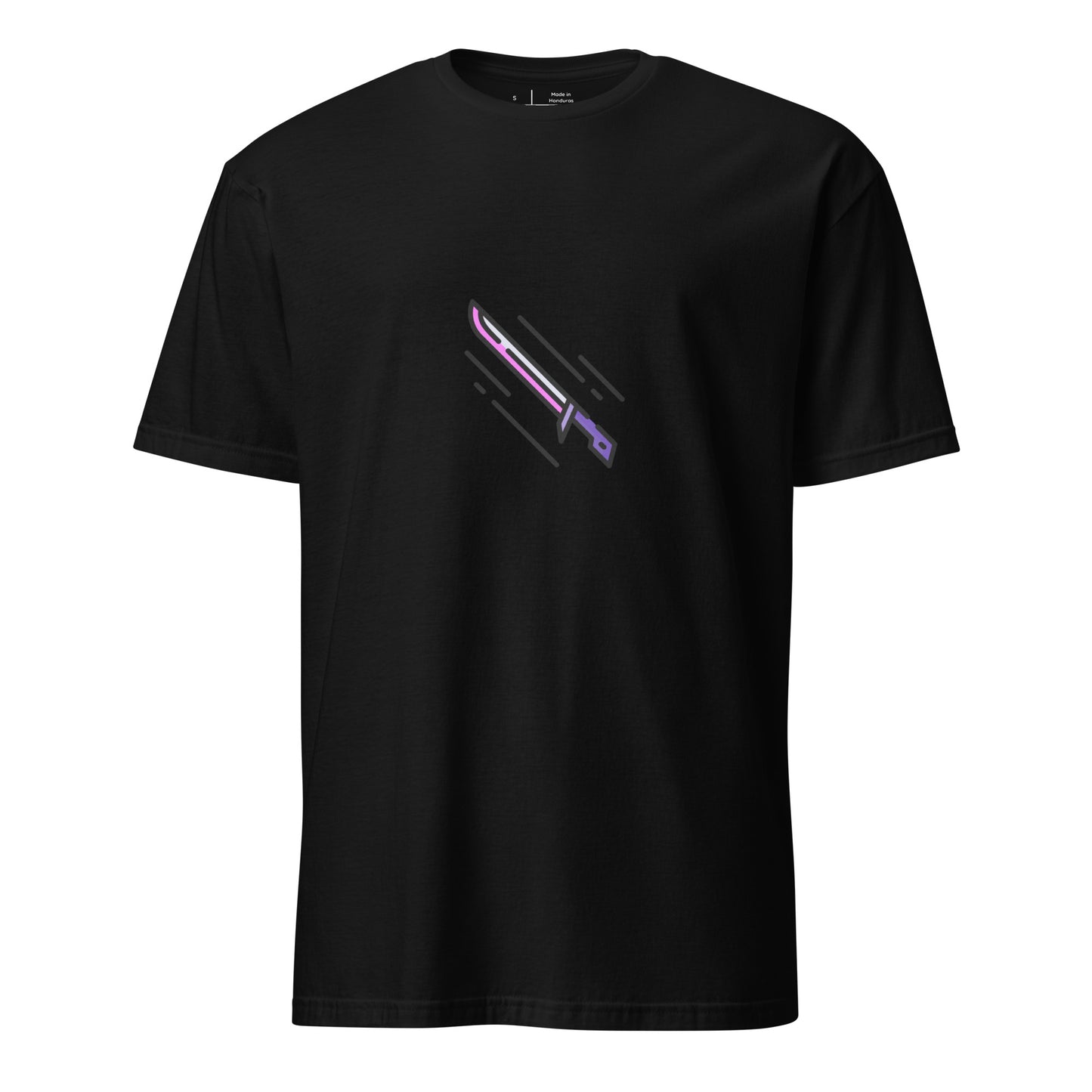 Cyber Sword – Blade Of The Neon Future - Short-Sleeve Unisex T-Shirt - Graphic Tee - Black - Front
