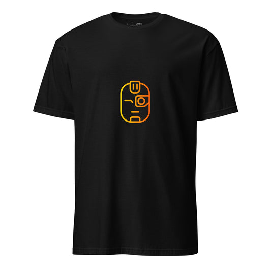 Cyber Robot - Futuristic Face - Short-Sleeve Unisex T-Shirt - Graphic Tee - Black - Front