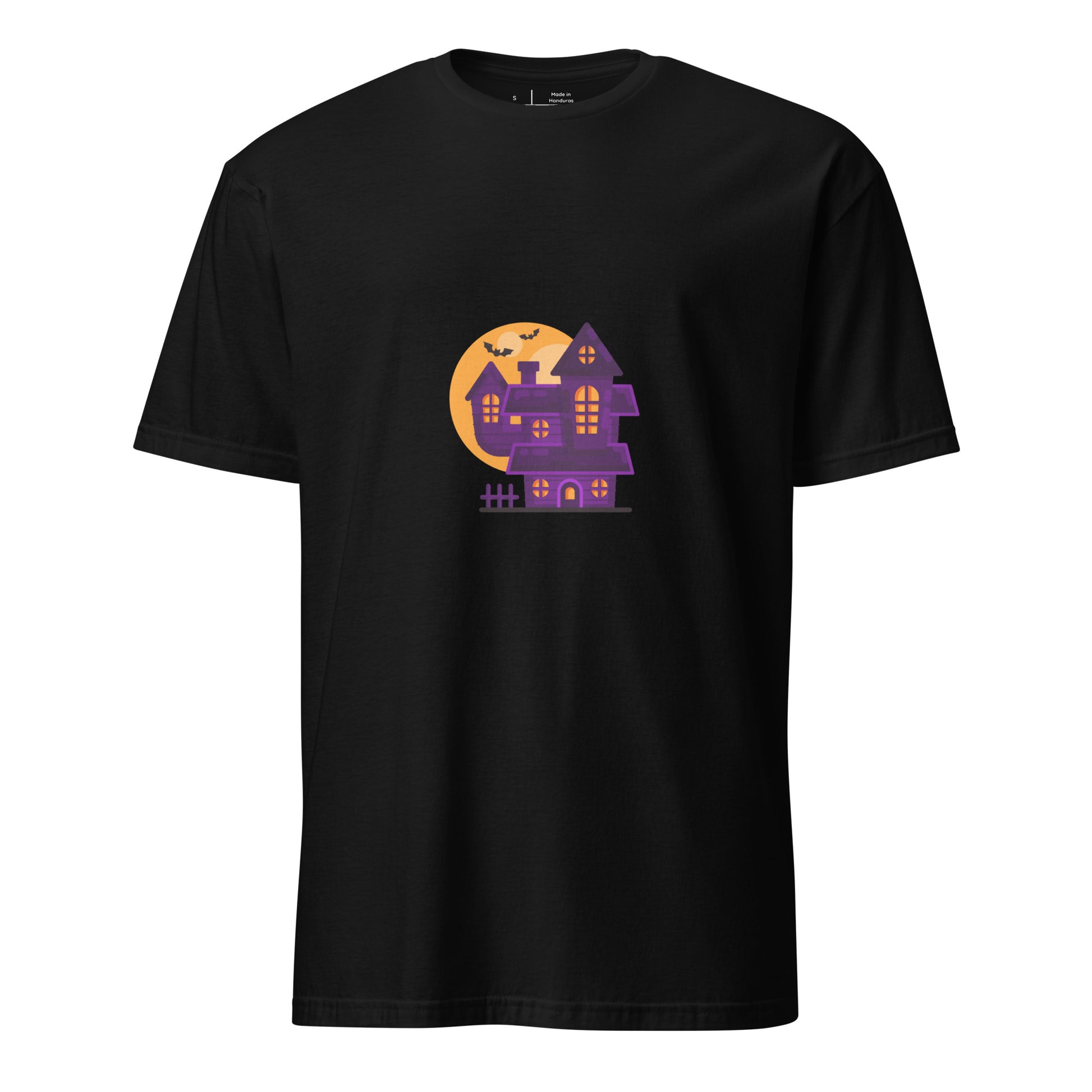 Haunted House - Moonlit Mischief - Short-Sleeve Unisex T-Shirt - Graphic Tee - Black - Front 