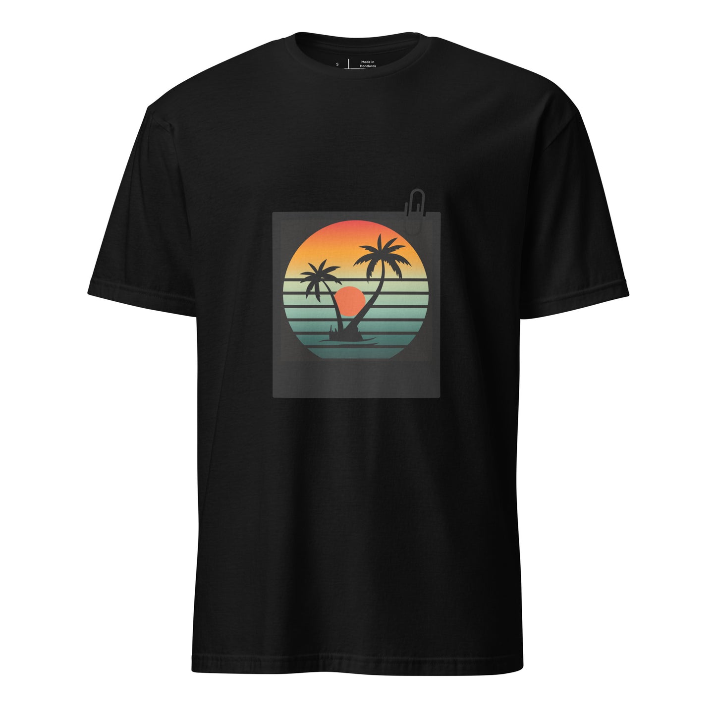 Tropical - Retro Sunset Vibes - Short-Sleeve Unisex T-Shirt - Graphic Tee - Black - Front