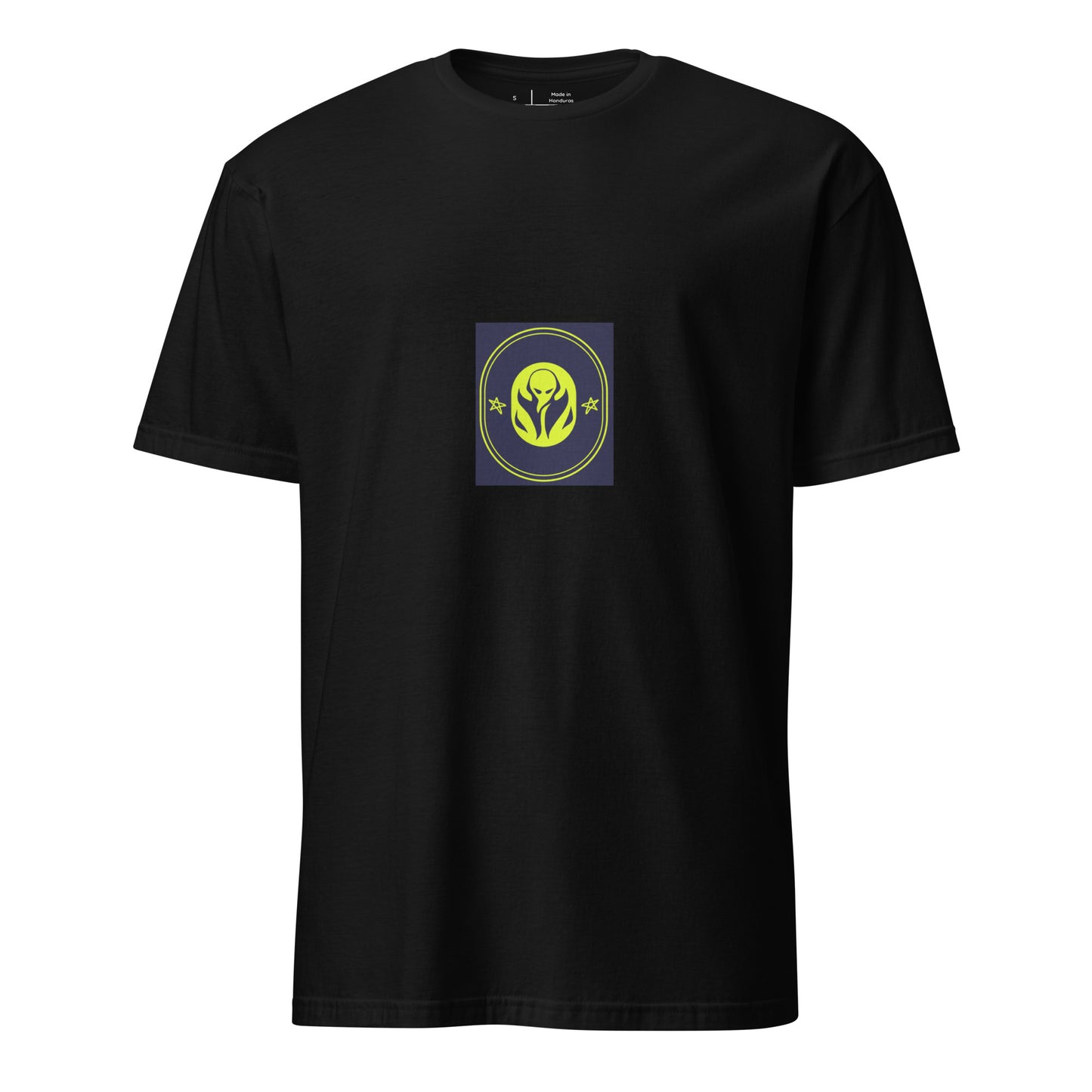 Cosmic logo - Mystical Alien Emblem - Short-Sleeve Unisex T-Shirt - Graphic Tee - Black - Front