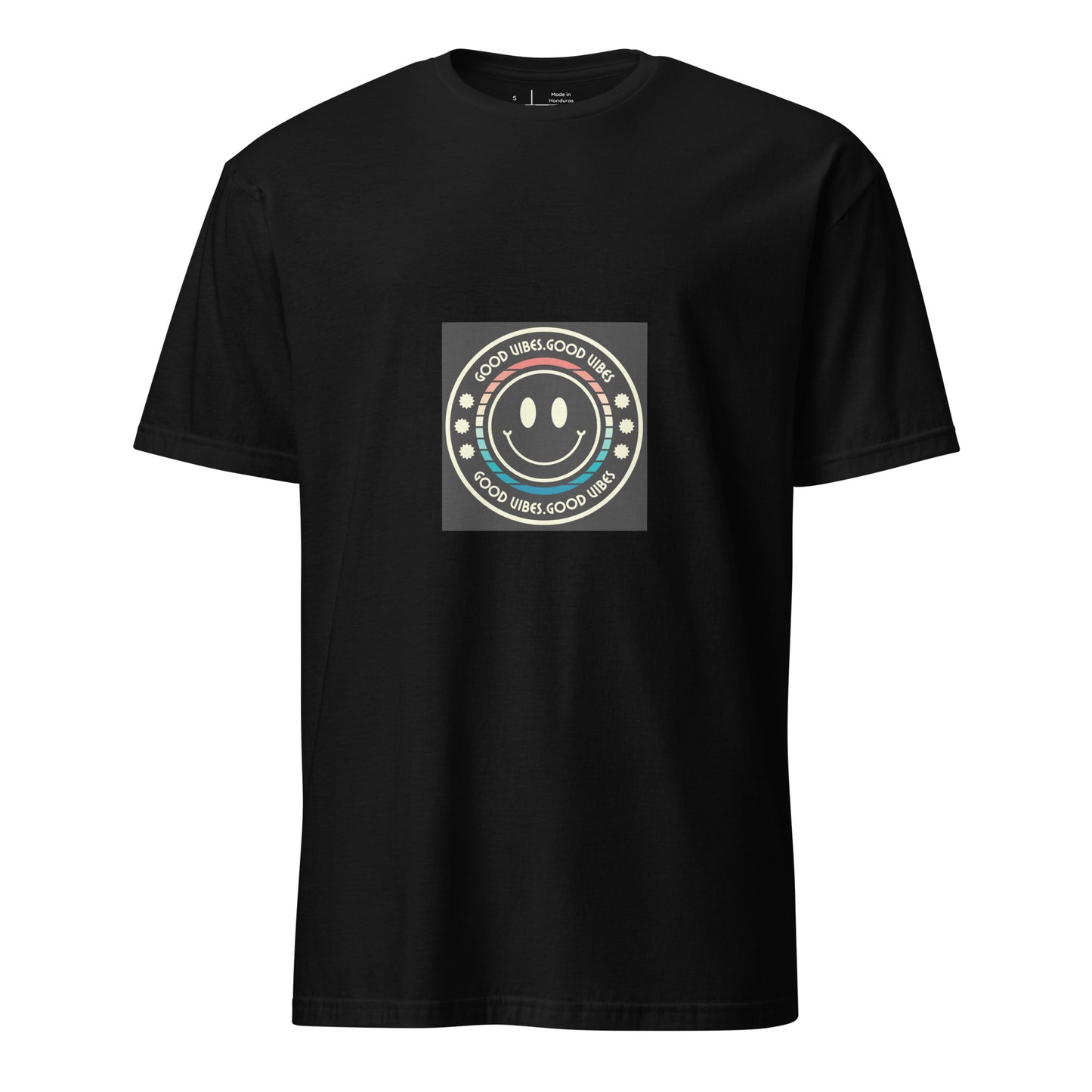 Good Vibes - Smiley Festival Energy - Short-Sleeve Unisex T-Shirt - Graphic Tee - Black - Front