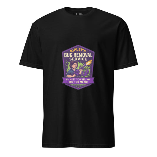 Ripley’s Bug Removal Service – Xenomorph Exterminator - Short-Sleeve Unisex T-Shirt - Graphic Tee - Black - Front