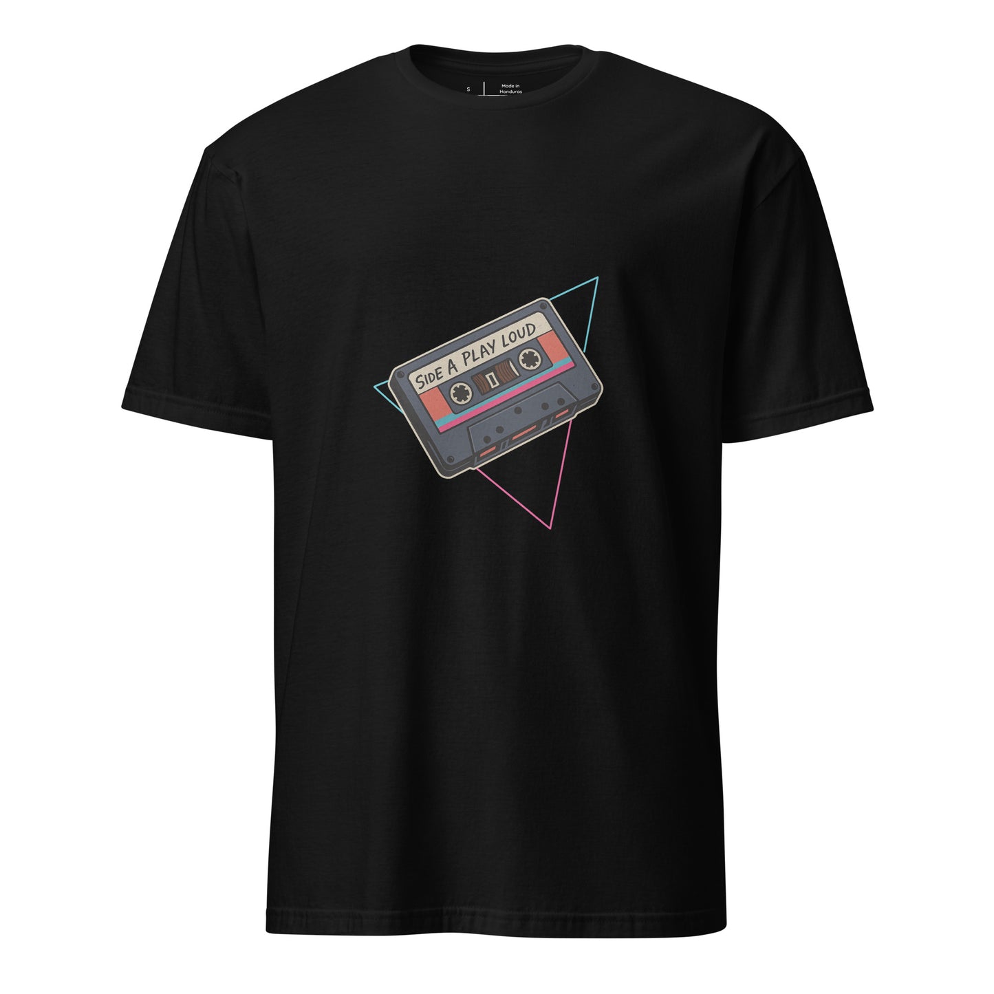 Side A. Play Loud - Retro Music Lover - Short-Sleeve Unisex T-Shirt - Graphic Tee - Black - Front