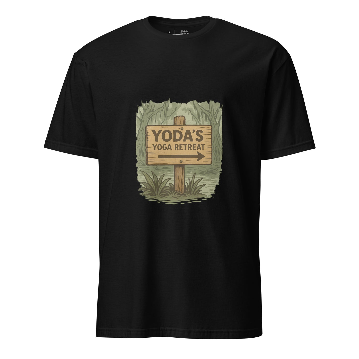 Yoda’s Yoga Retreat – Find Your Inner Force - Short-Sleeve Unisex T-Shirt - Graphic Tee - Black - Front