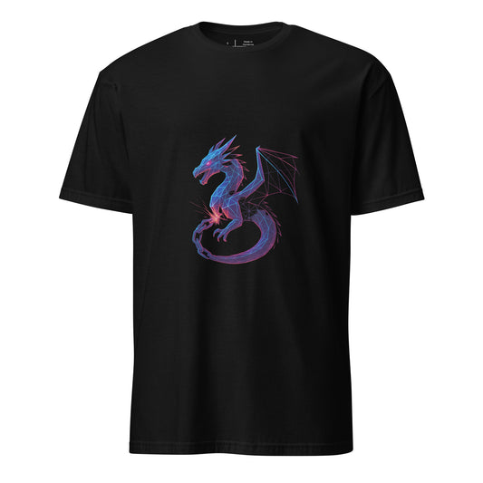 Digital Dragon – Neon Cyber Beast - Short-Sleeve Unisex T-Shirt - Graphic Tee - Black - Front