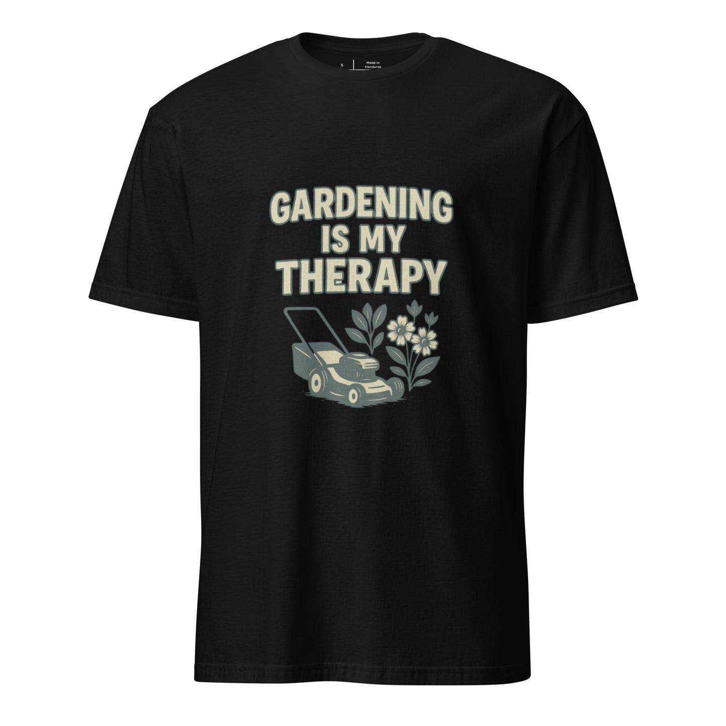Gardening Is My Therapy - Relax & Replant - Short-Sleeve Unisex T-Shirt - Graphic Tee - Black - Front
