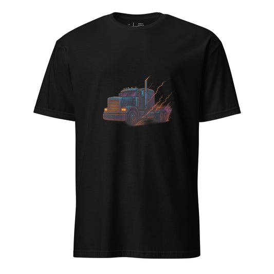 Vapor Turbo Truck – Neon Power - Short-Sleeve Unisex T-Shirt - Graphic Tee - Black - Front