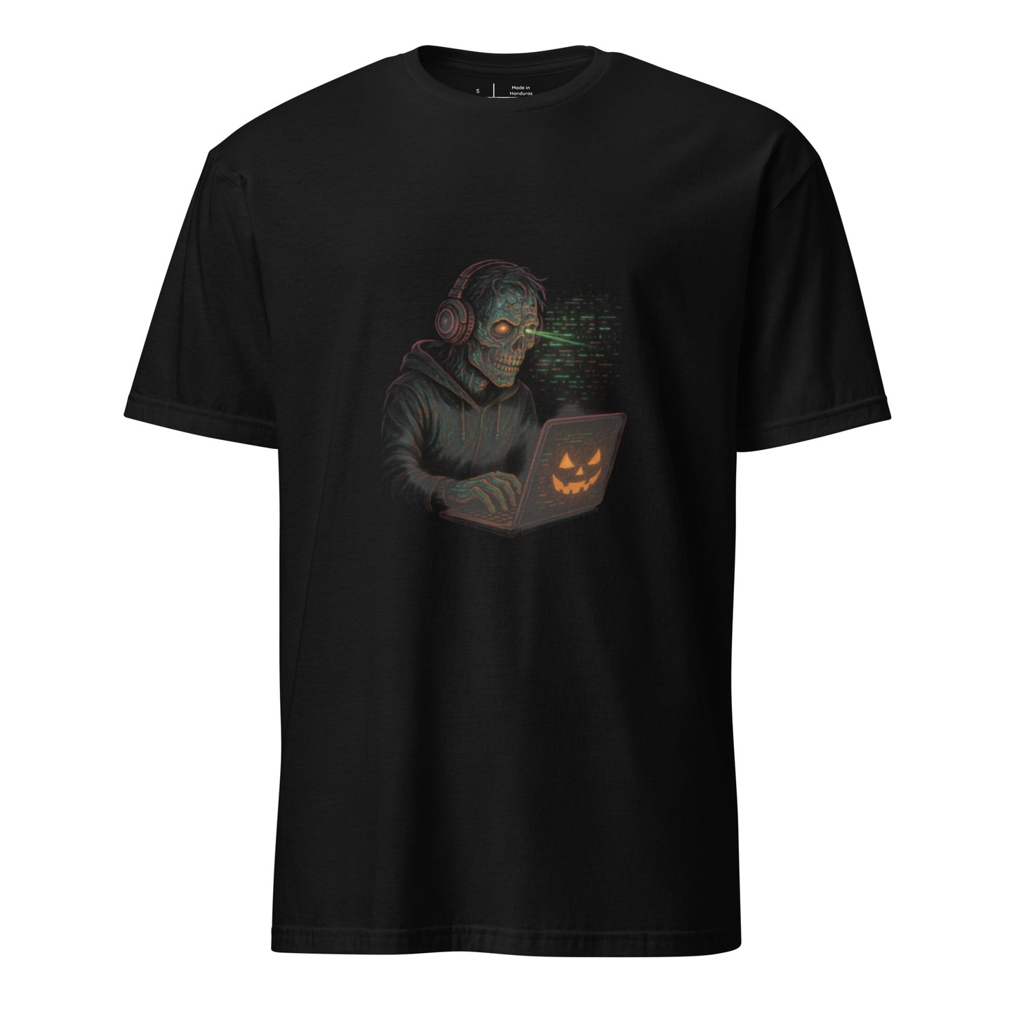 Zombie Hacker – Undead Cyberpunk Coder - Short-Sleeve Unisex T-Shirt - Graphic Tee - Black - Front
