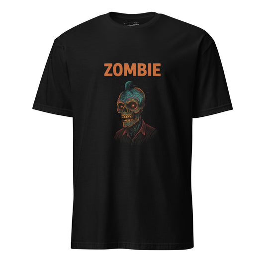 Neon Zombie – Retro Horror Glow - Short-Sleeve Unisex T-Shirt - Graphic Tee - Black - Front