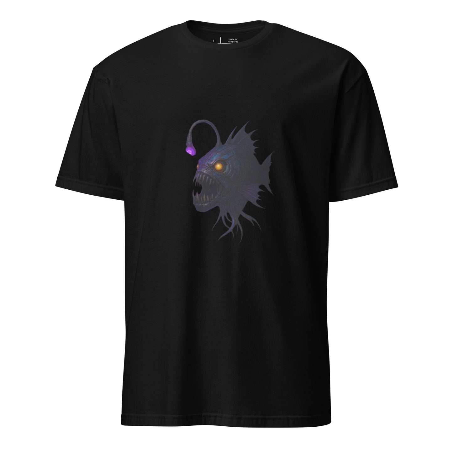 Cyber Angler Fish – Deep Sea Nightmare - Short-Sleeve Unisex T-Shirt - Graphic Tee - Black - Front