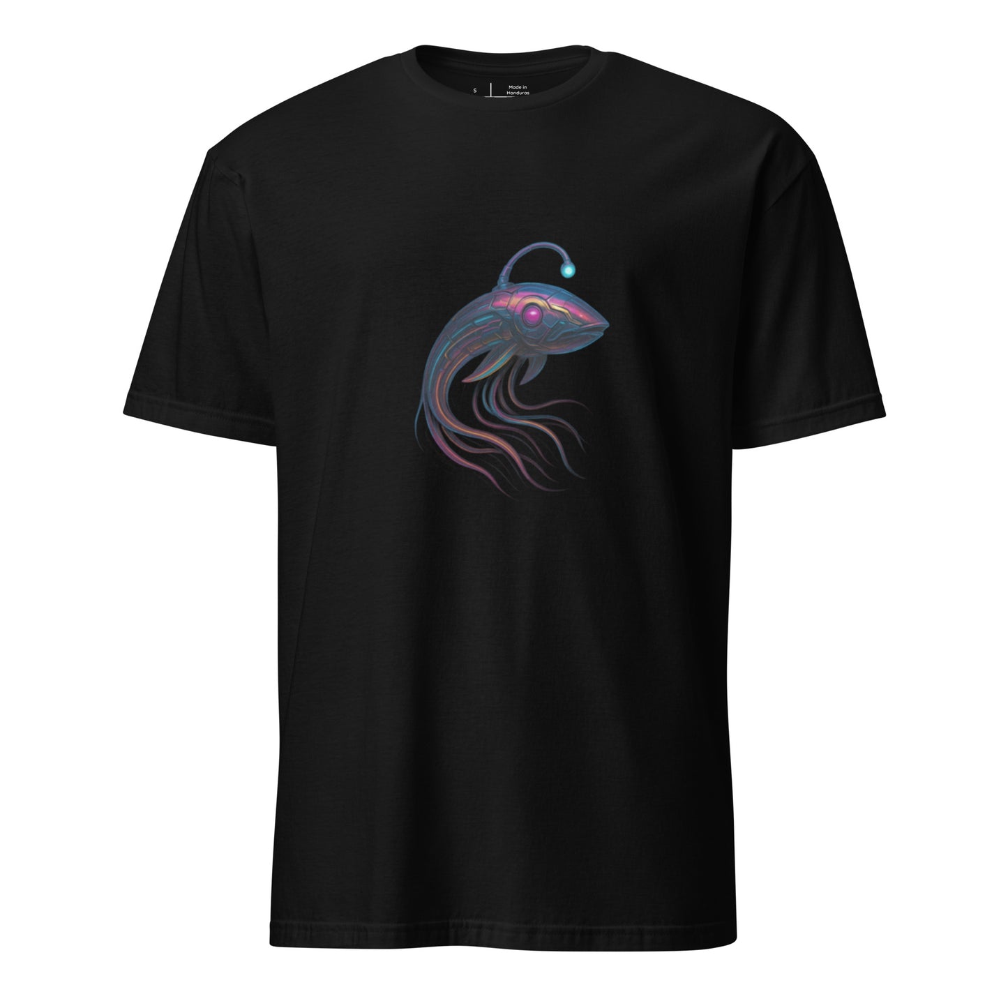 Cyber Squid – The Deep Tech Leviathan - Short-Sleeve Unisex T-Shirt - Graphic Tee - Black - Front
