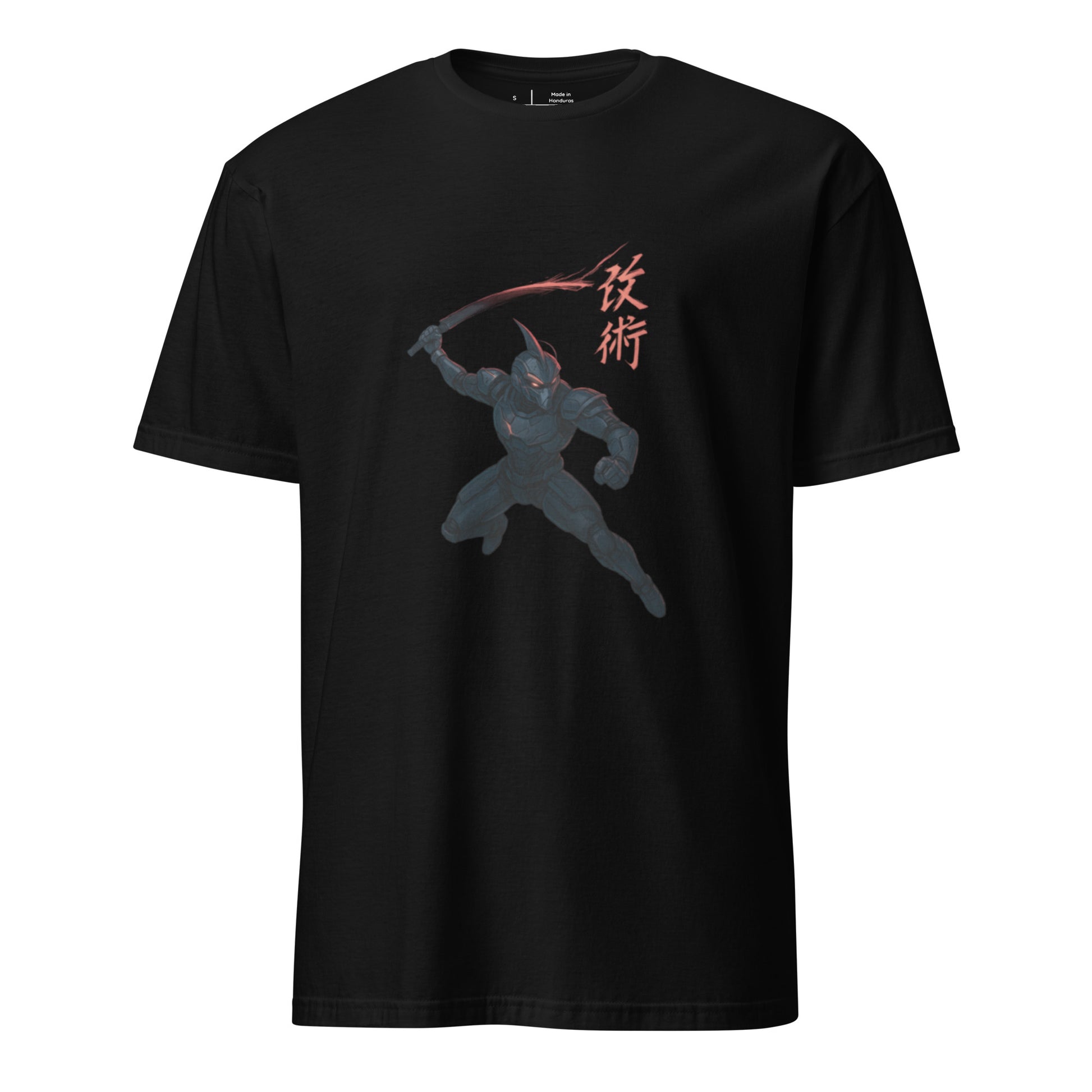 Neo-Samurai 09 – Cybernetic Warrior - Short-Sleeve Unisex T-Shirt - Graphic Tee - Black - Front