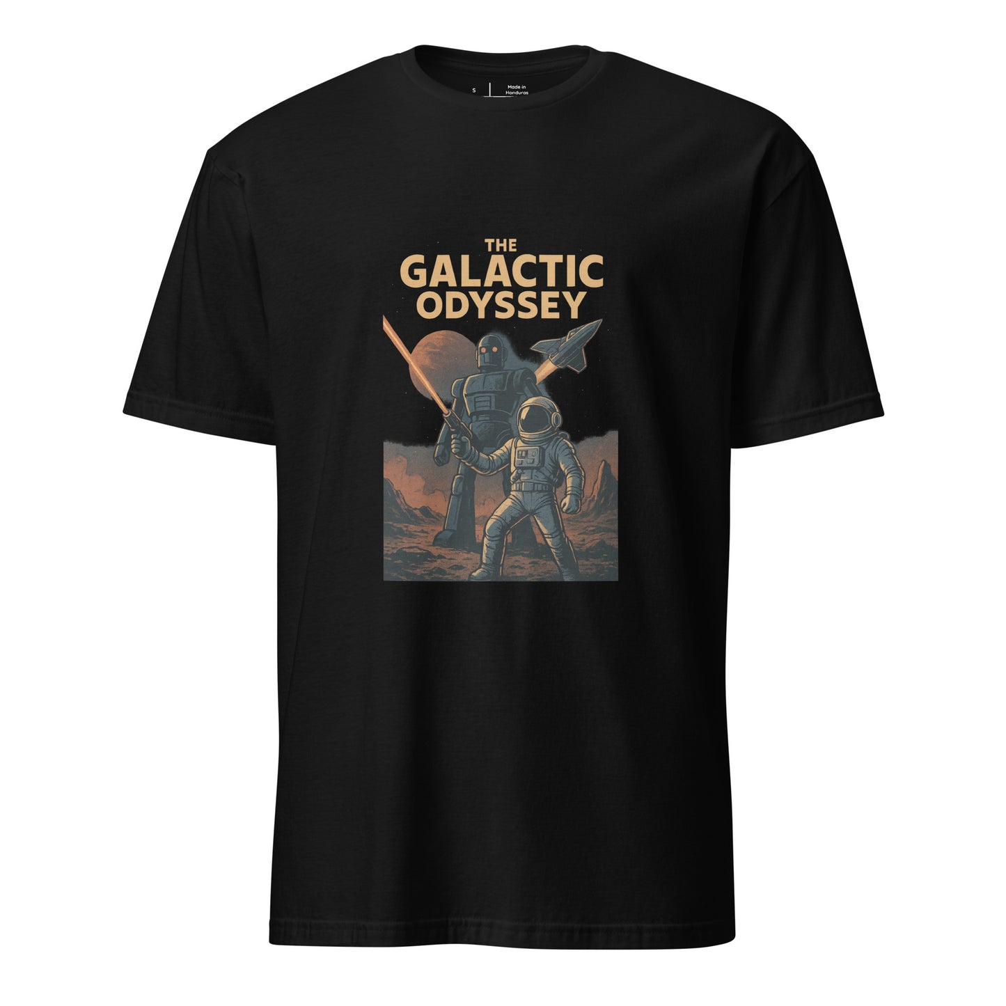 Galactic Odyssey - Sci-Fi Adventure - Short-Sleeve Unisex T-Shirt - Graphic Tee - Black - Front