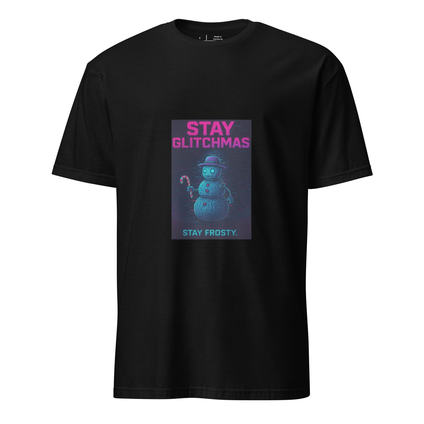 Frostbyte - Stay Glitchmas - Short-Sleeve Unisex T-Shirt - Graphic Tee - Black - Front