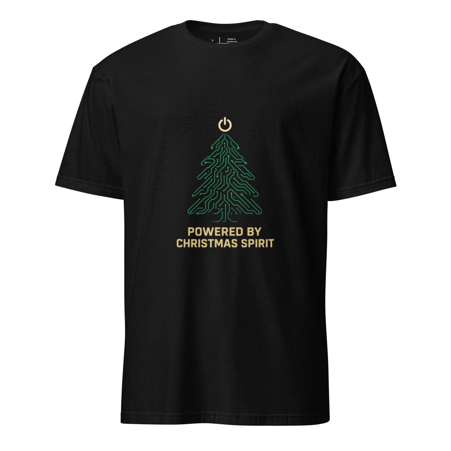 Tree Of Circuits - Powered By Christmas Spirit - Short-Sleeve Unisex T-Shirt - Graphic Tee - Black - Front
