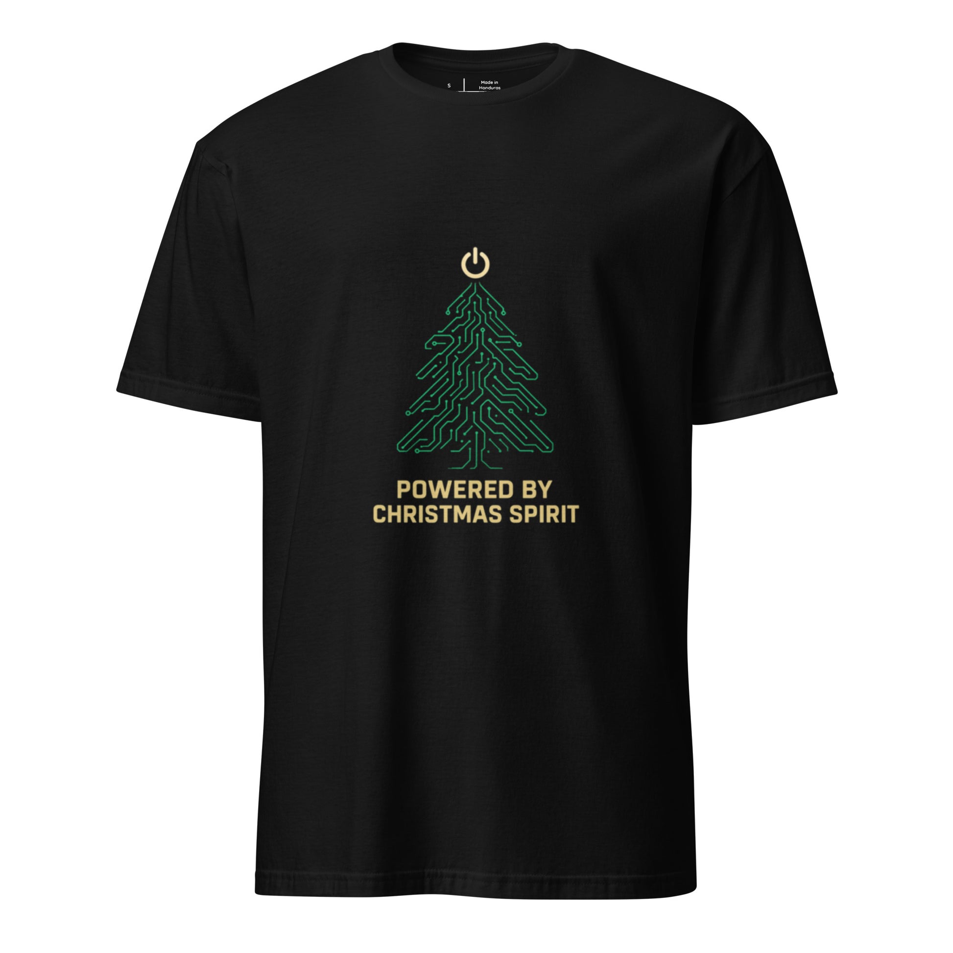 Tree Of Circuits - Powered By Christmas Spirit - Short-Sleeve Unisex T-Shirt - Graphic Tee - Black - Front