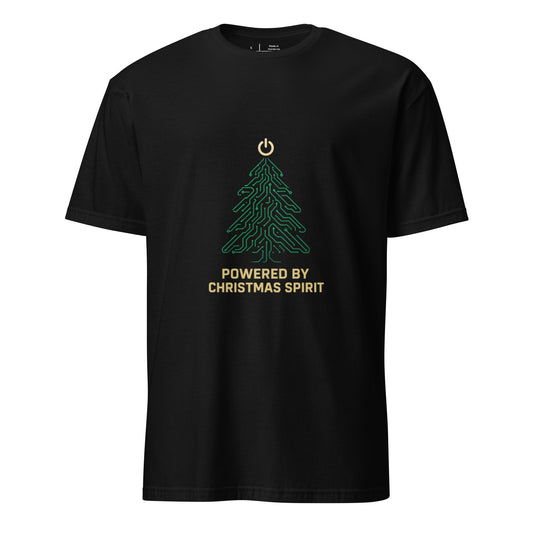 Tree Of Circuits - Powered By Christmas Spirit - Short-Sleeve Unisex T-Shirt - Graphic Tee - Black - Front