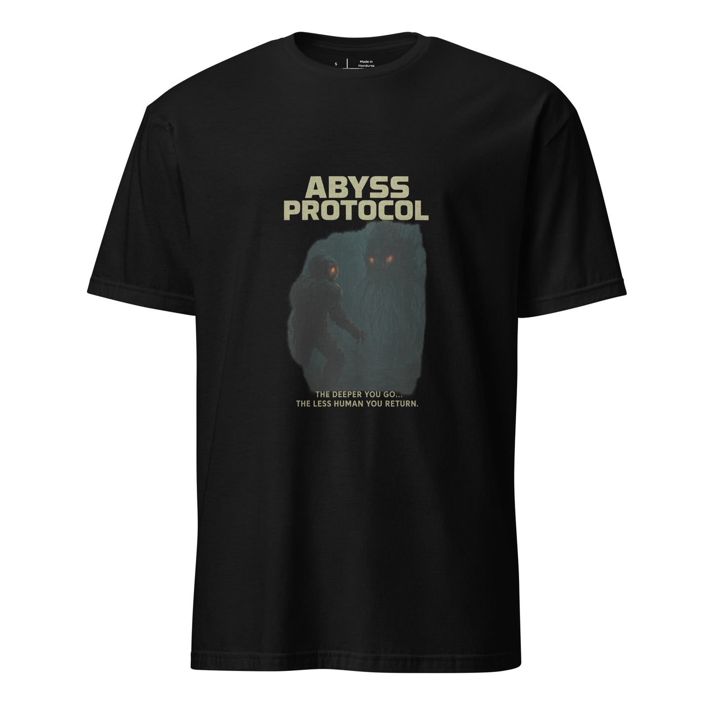 Abyss Protocol - Dark Confrontation - Short-Sleeve Unisex T-Shirt - Graphic Tee - Black - Front