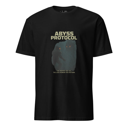Abyss Protocol - Dark Confrontation - Short-Sleeve Unisex T-Shirt - Graphic Tee - Black - Front